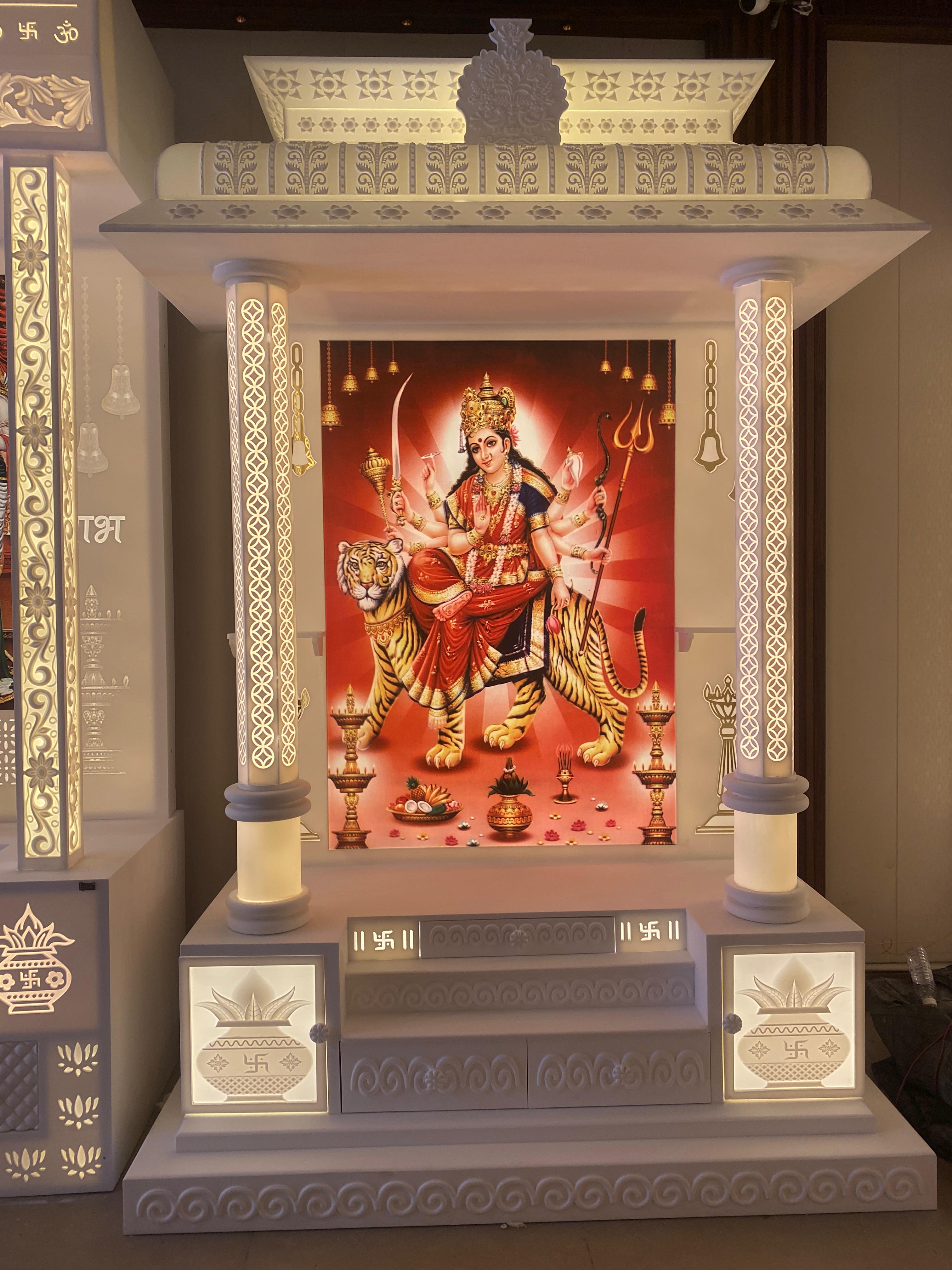 Corian Mandir With Backlight